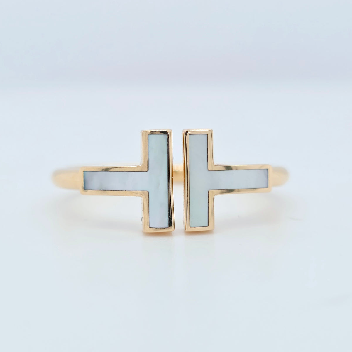 Tiffany & Co. Tiffany T Wire Ring in Rose Gold with Mother-of-pearl,Size 57/P1/2