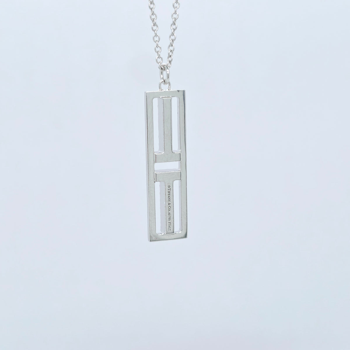 Tiffany & Co. White Gold Diamond T Pendant, 18ct White Gold, 16 Inches