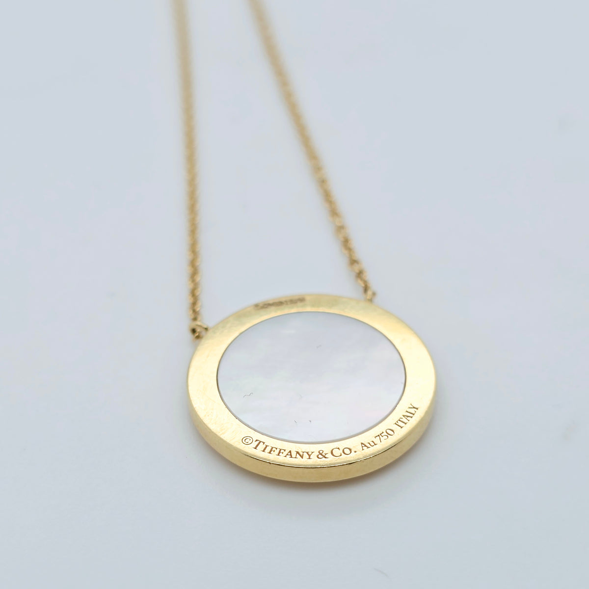Tiffany T Mother-of-pearl Diamond Pendant Necklace, 18ct Yellow Gold, Medium