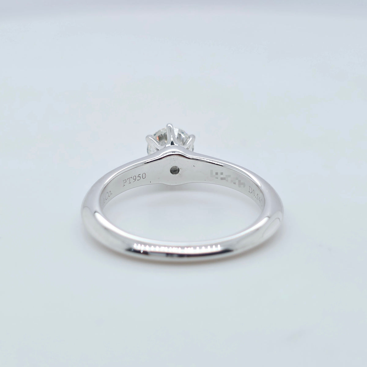 Tiffany & Co. Round Brilliant Cut Diamond Ring in Platinum 0.54ct, Size K - 50