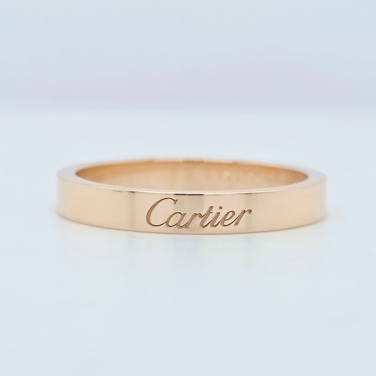 C De Cartier Wedding Band, 3 mm Width, 18ct Rose Gold, Size 57