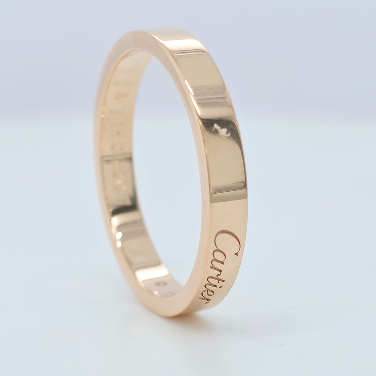 C De Cartier Wedding Band, 3 mm Width, 18ct Rose Gold, Size 57