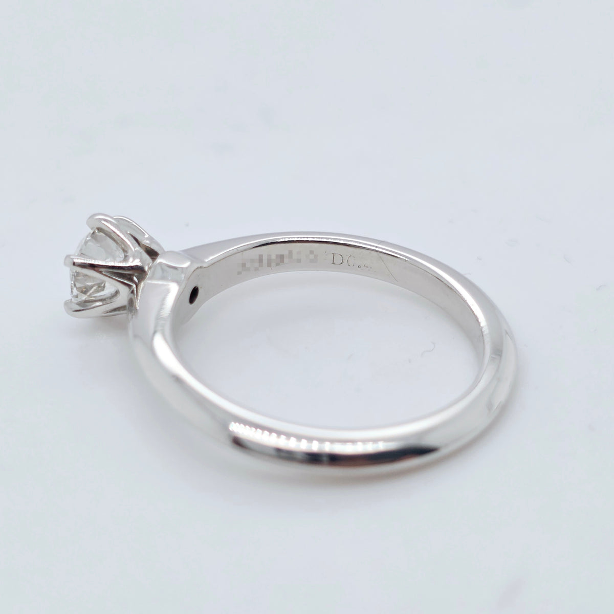 Tiffany & Co. Round Brilliant Cut Diamond Ring in Platinum 0.42ct, Size H - 46