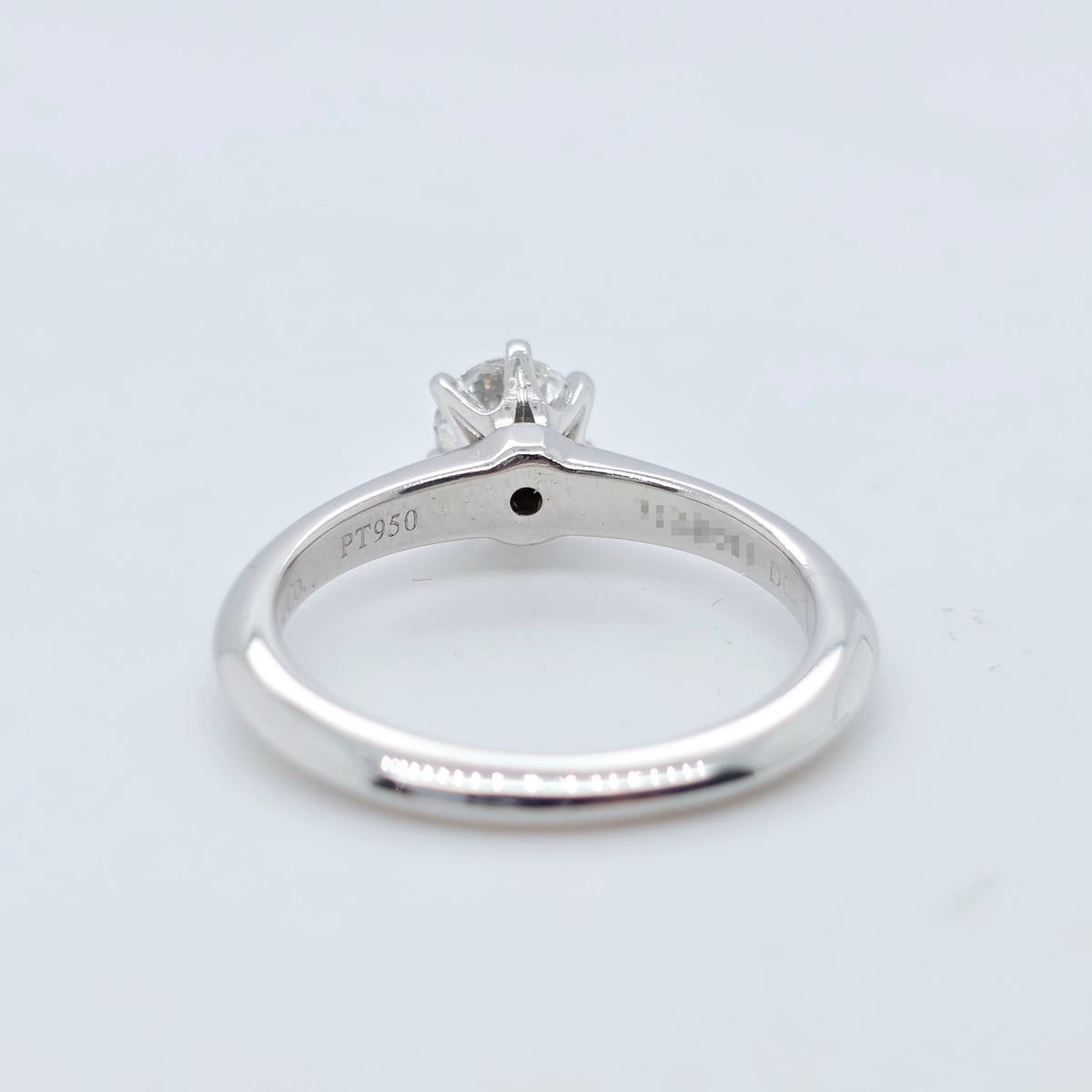 Tiffany & Co. Round Brilliant Cut Diamond Ring in Platinum 0.42ct, Size H - 46