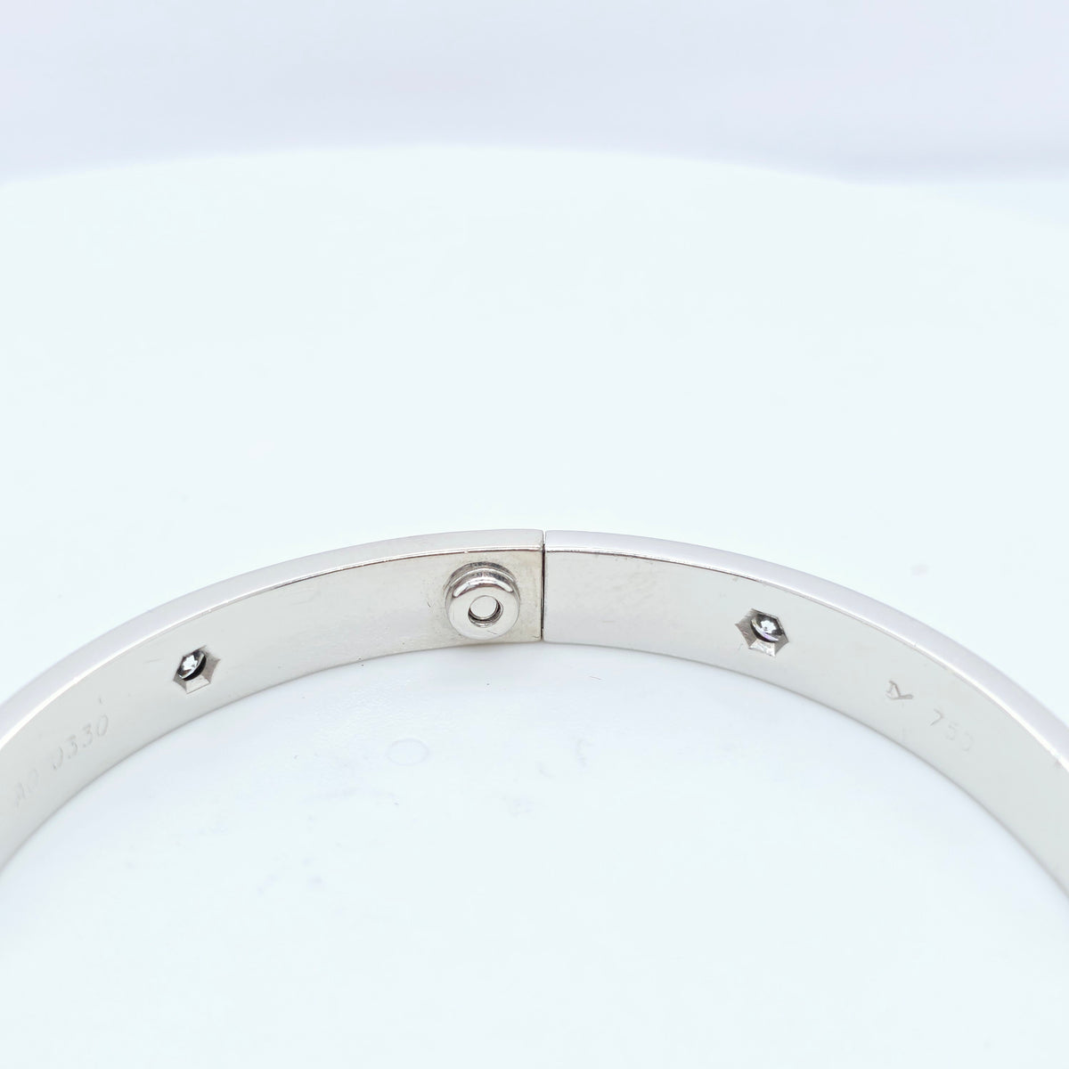 Cartier Love Bracelet 6 Diamonds, Classic Model, 18ct White Gold, Size 19