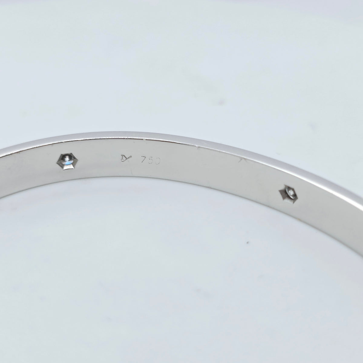 Cartier Love Bracelet 6 Diamonds, Classic Model, 18ct White Gold, Size 19