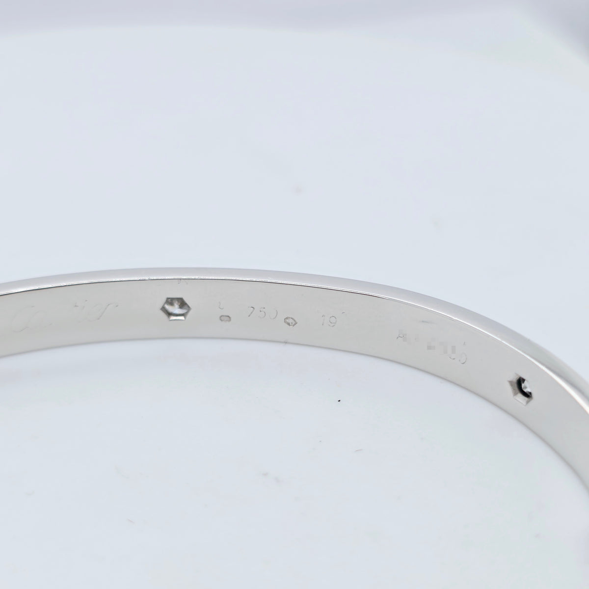 Cartier Love Bracelet 6 Diamonds, Classic Model, 18ct White Gold, Size 19