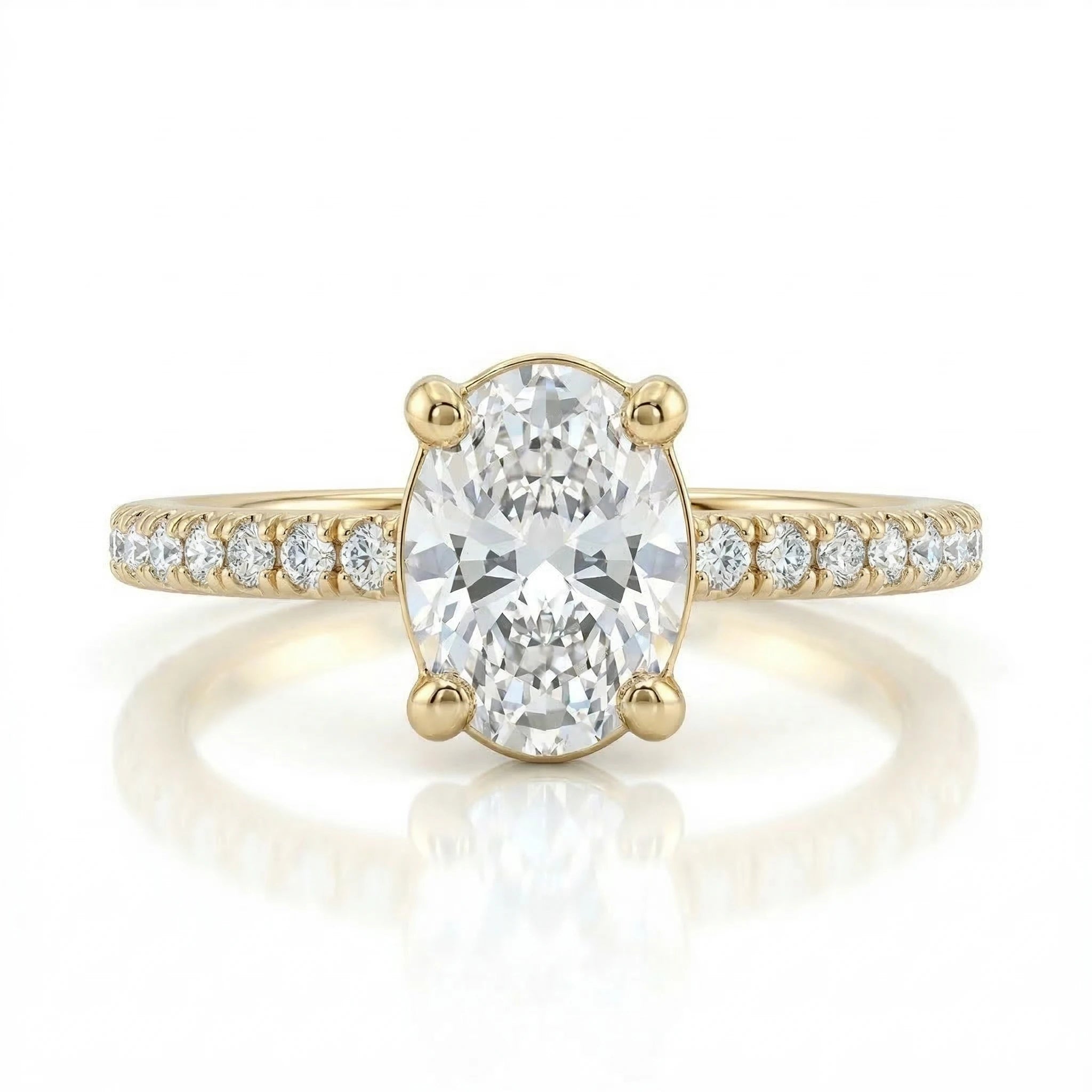 0.75ct GIA Natural Oval Cut Engagement Ring, D/VVS2