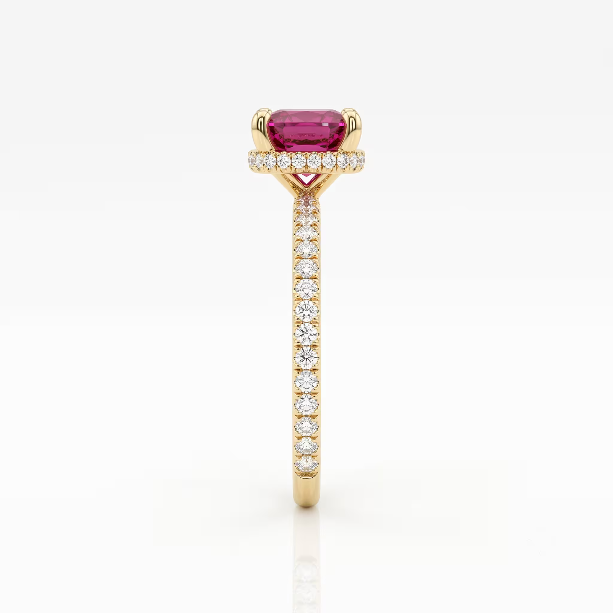1.72ct Oval Cut Thai No Heat Ruby Engagement Ring - 18k Gold