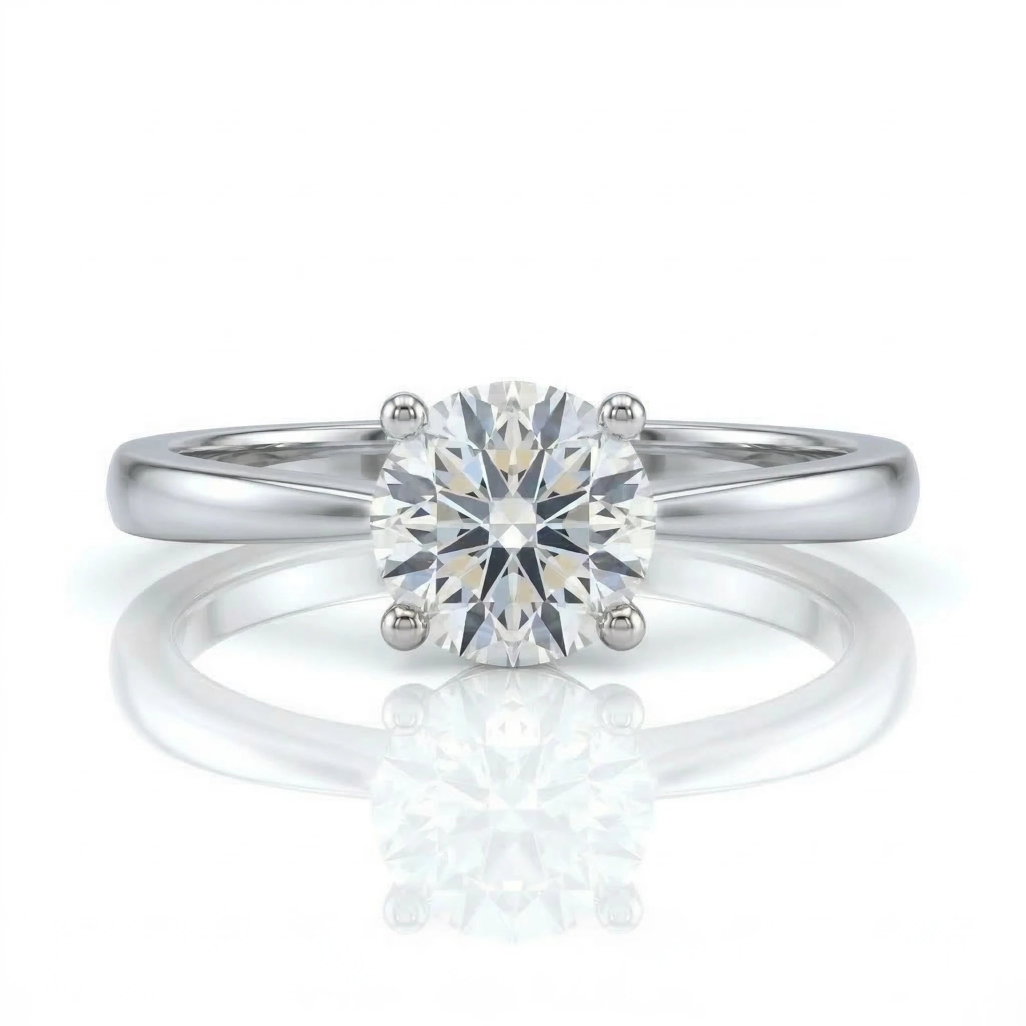 0.50ct GIA Round cut Natural Diamond Solitaire Setting Engagement Ring, D/SI1