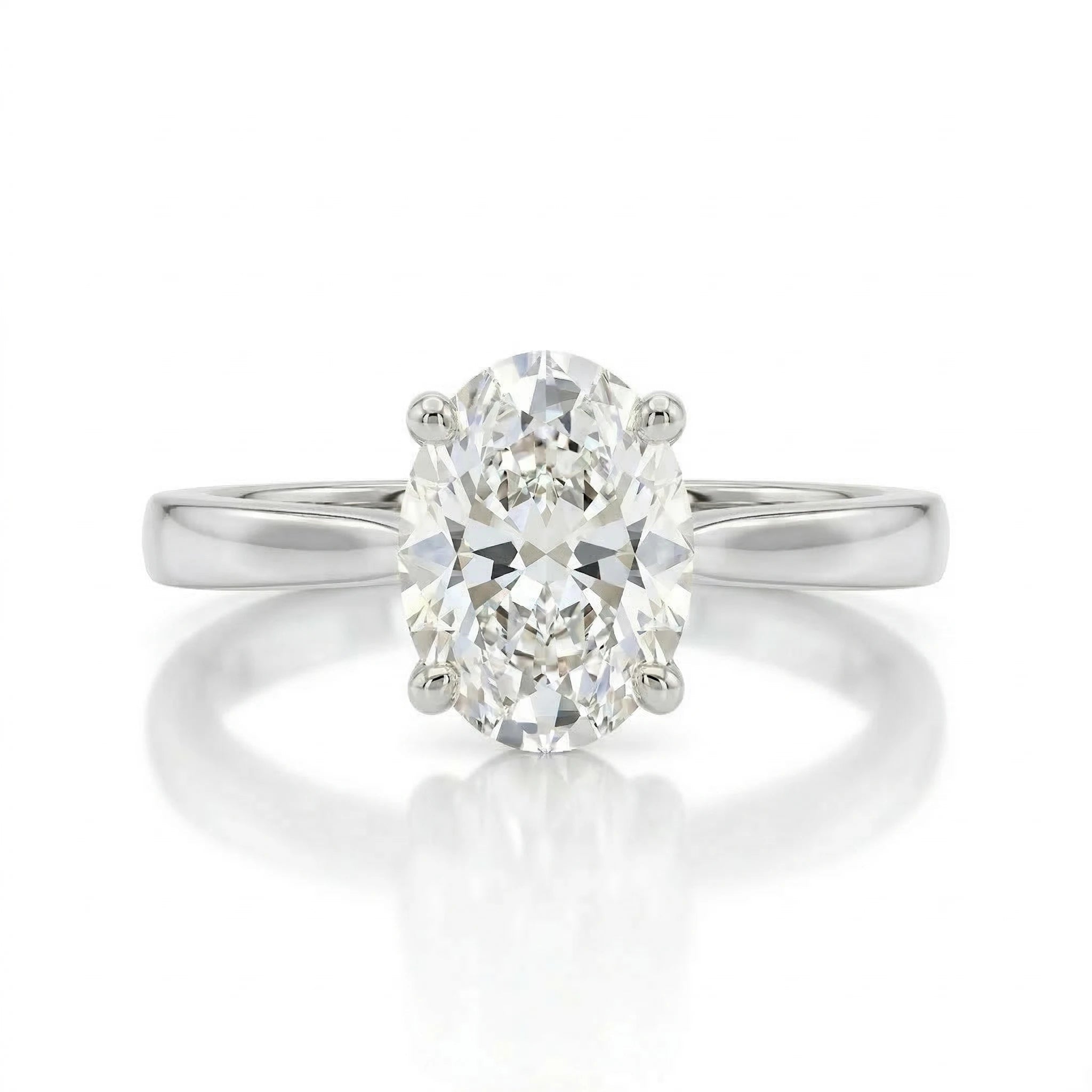 0.80ct Natural Oval Cut Solitaire Setting Engagement Ring