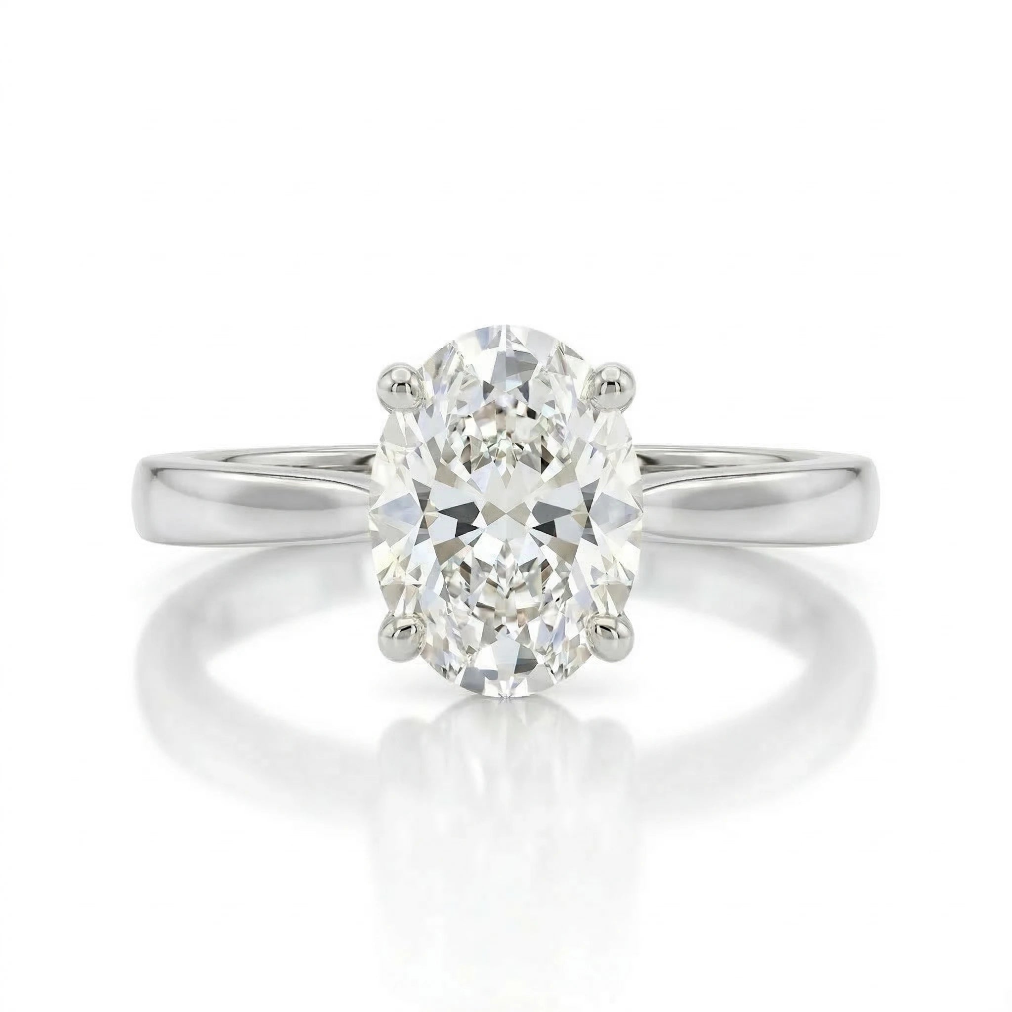0.70ct GIA Natural Oval Cut Solitaire Setting Engagement Ring, J/VVS2