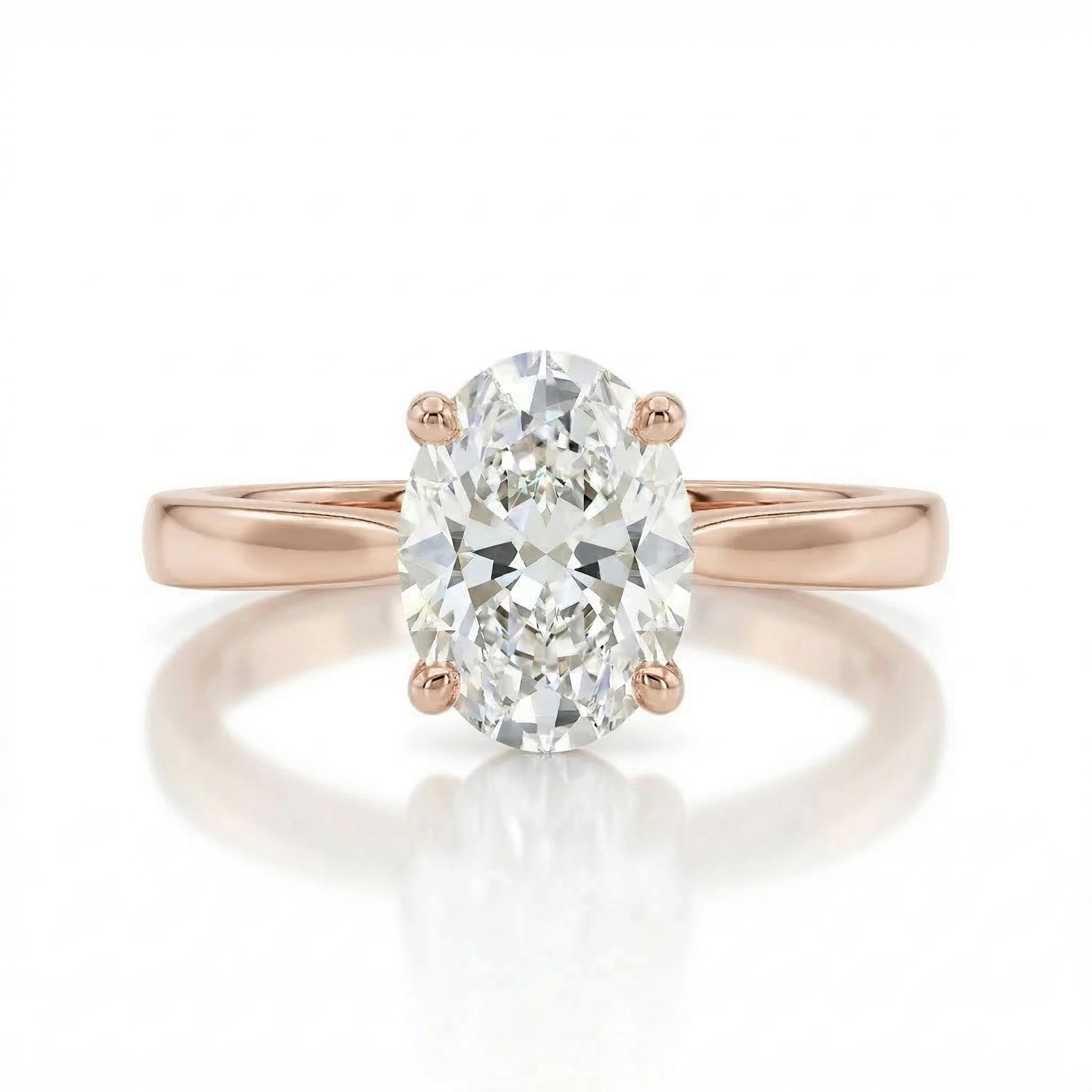 0.70ct GIA Natural Oval Cut Solitaire Setting Engagement Ring, J/VVS2