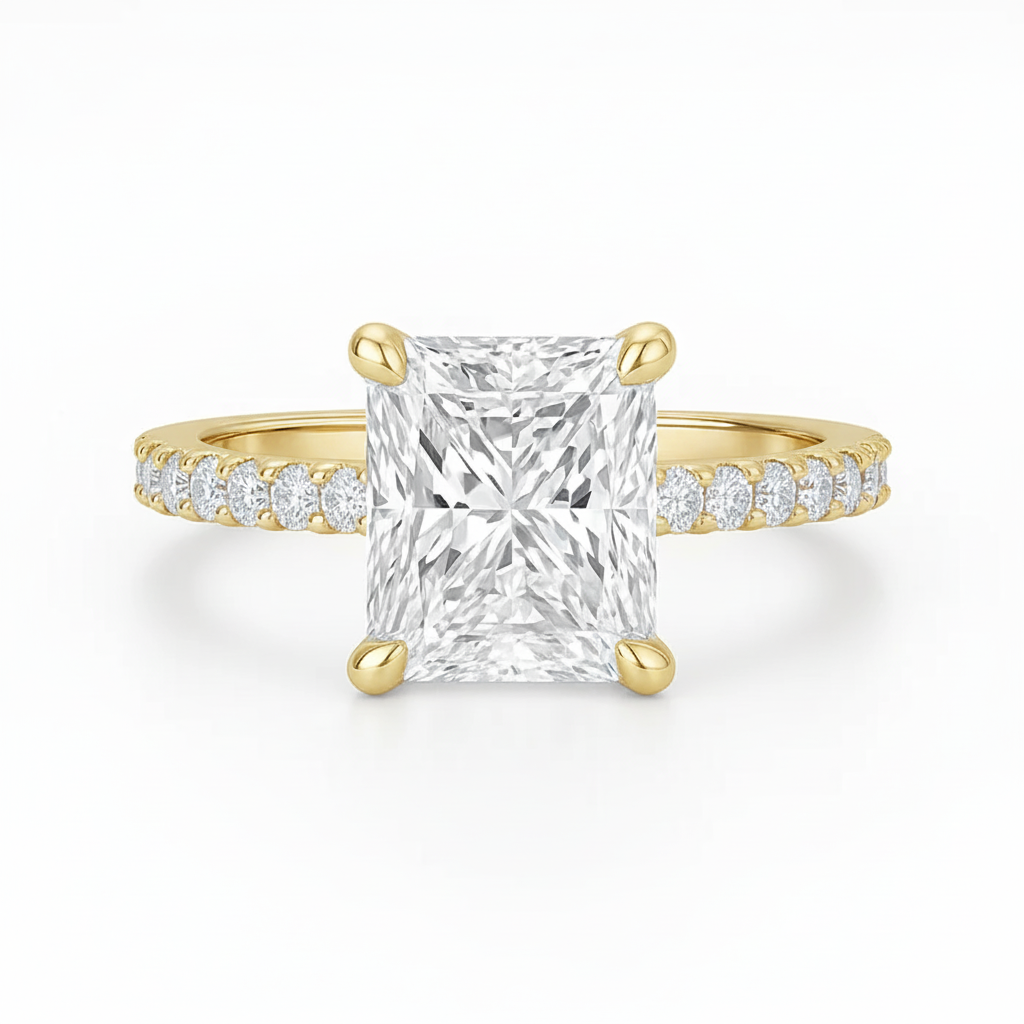 0.51ct Radiant Hidden Halo Ring