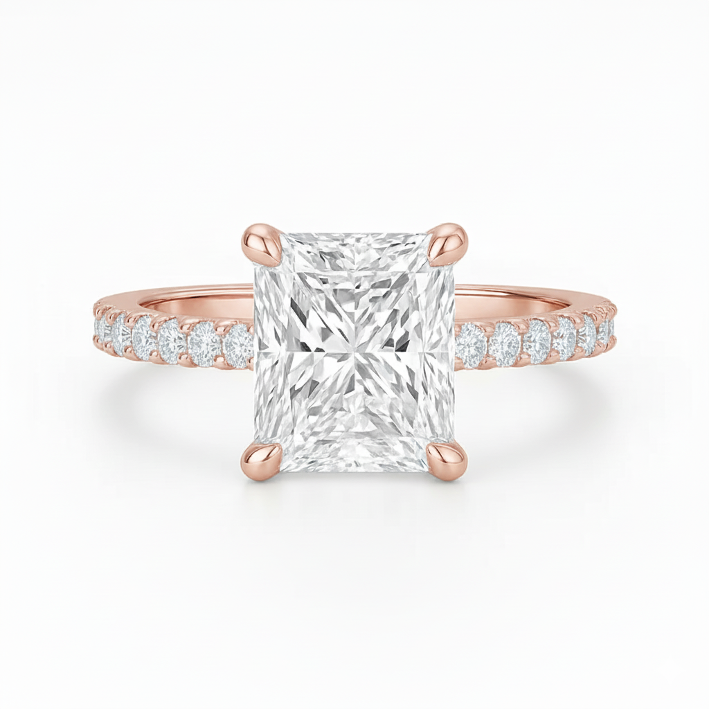 0.51ct Radiant Hidden Halo Ring