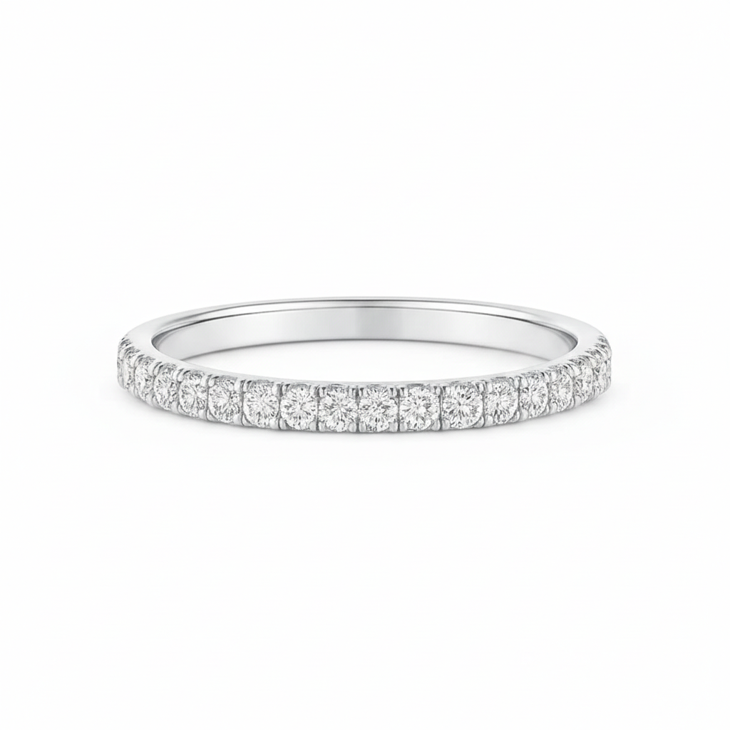 Diamond Micro Pave 1.8mm Eternity Ring 18k Gold
