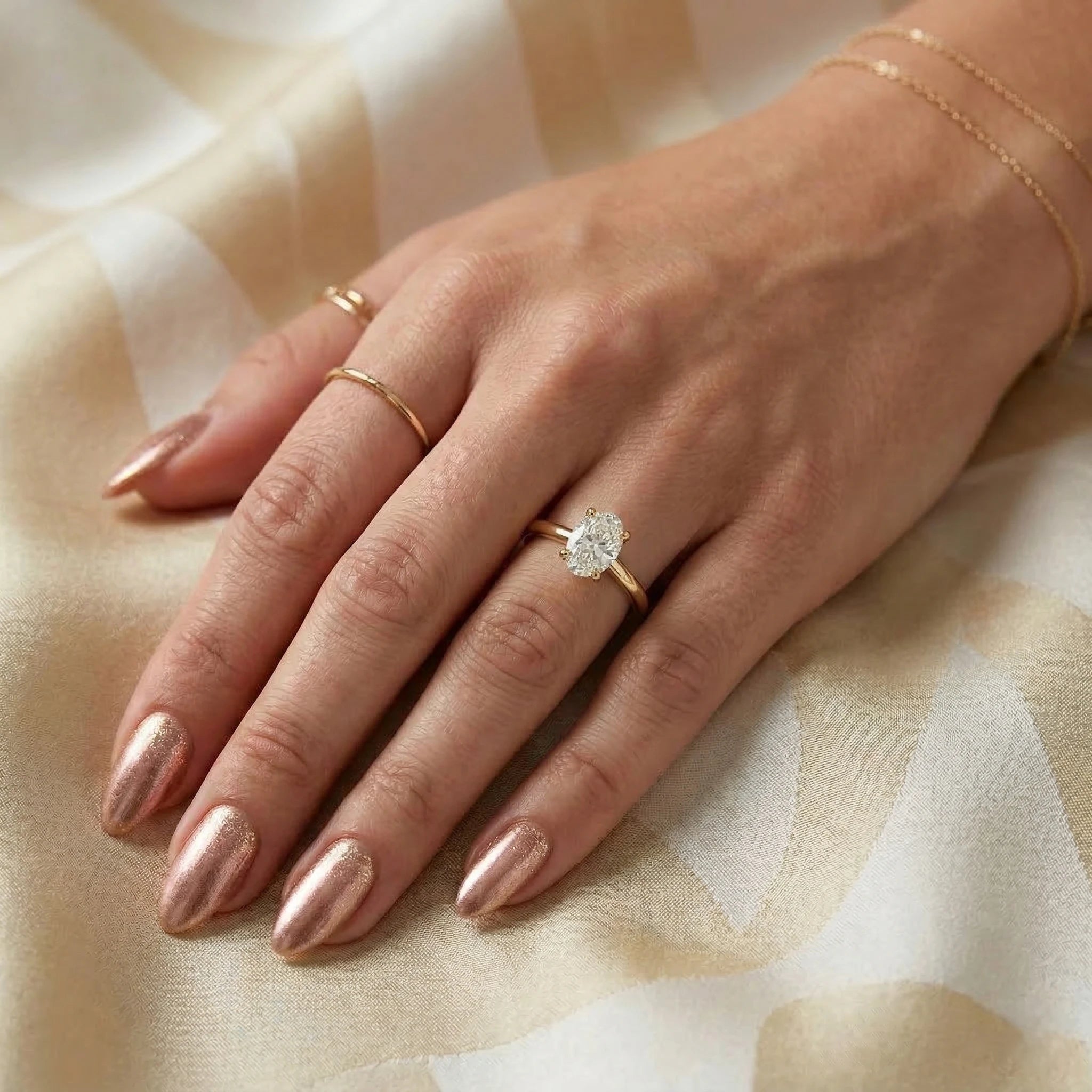 0.70ct GIA Natural Oval Cut Solitaire Setting Engagement Ring, J/VVS2