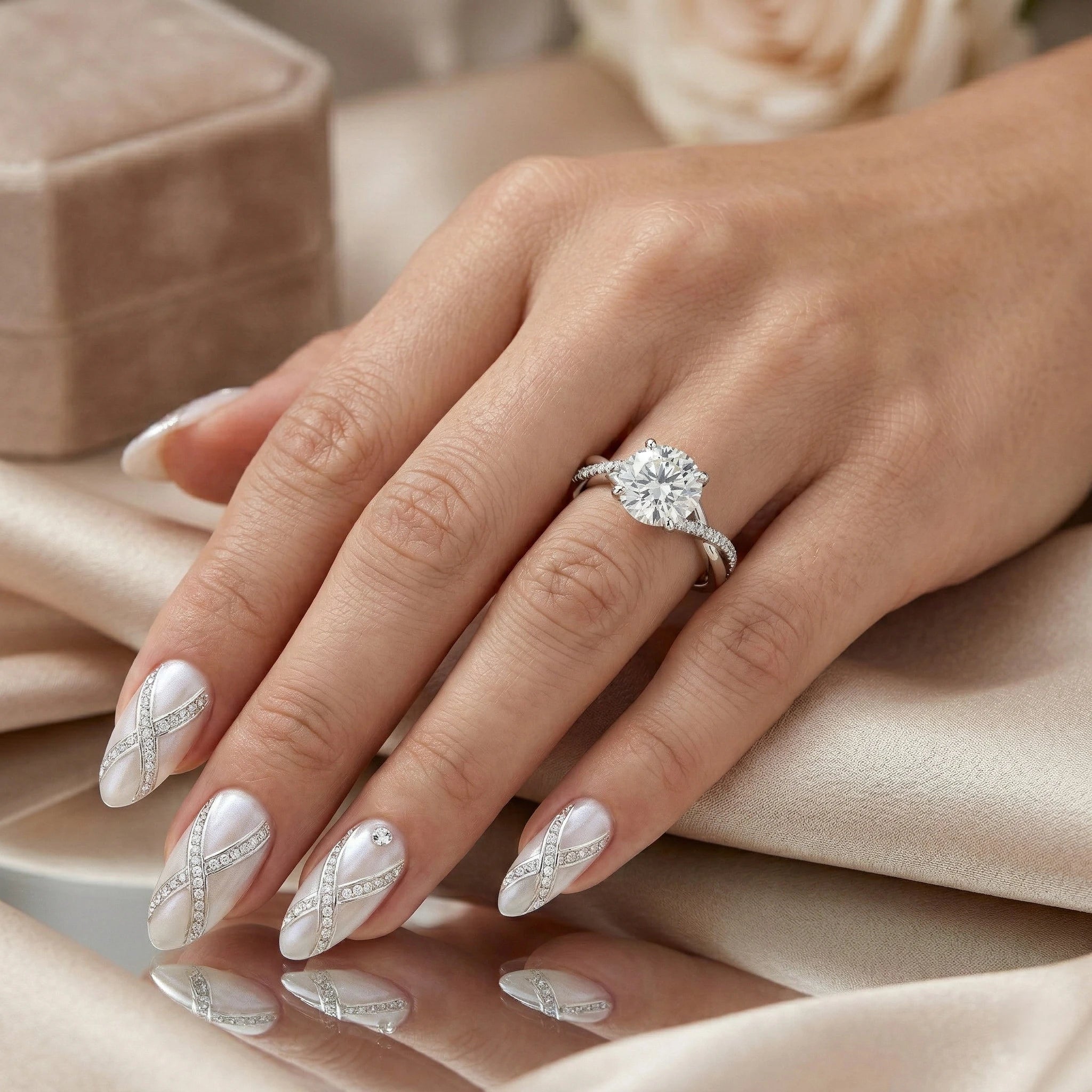 1.05ct Round Cut Lab Grown Diamond Engagement Ring with Split Shank