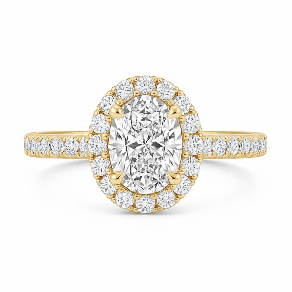 0.36ct Oval Halo Ring