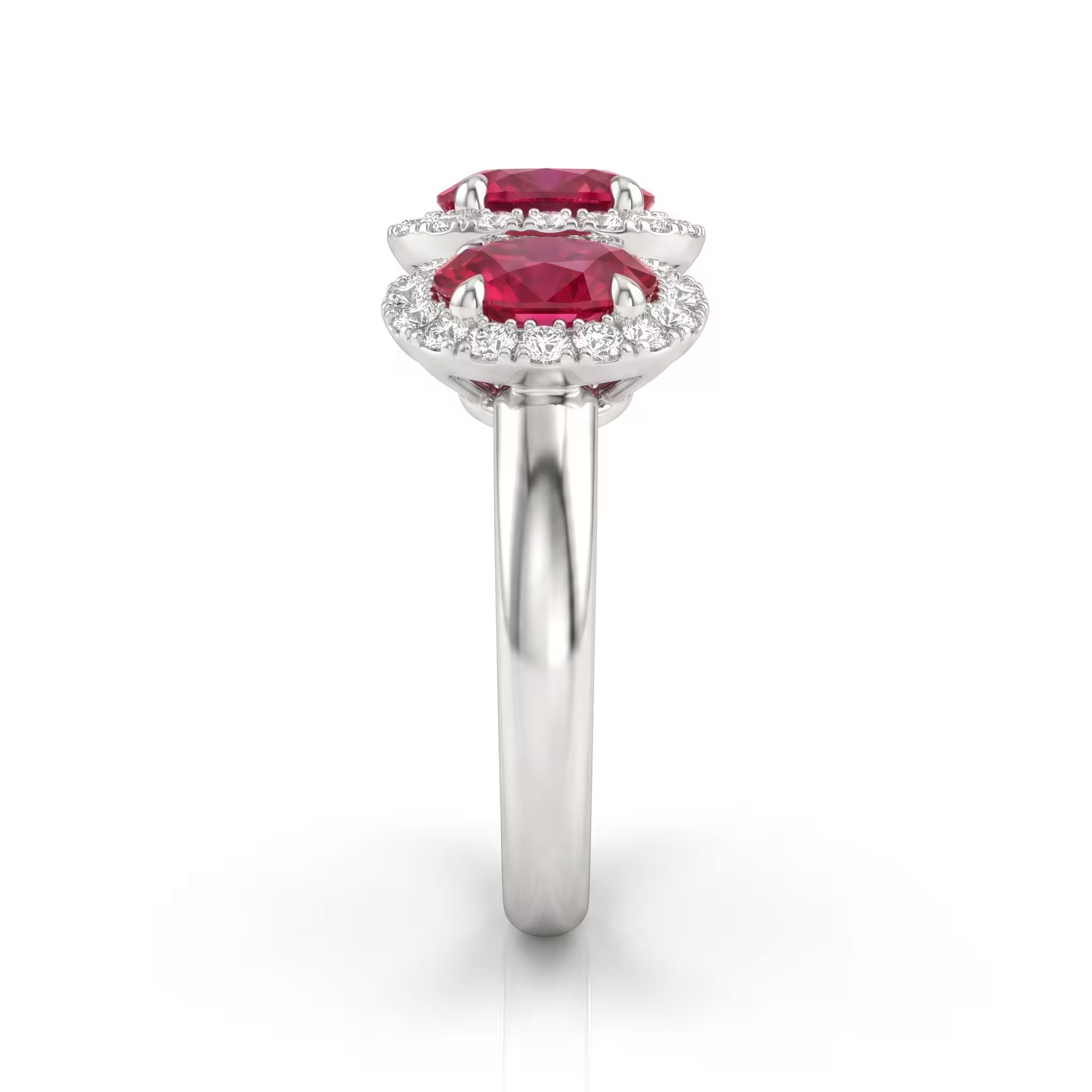 Ruby Halo Trilogy & Diamond Ring Chloe's Jewellers