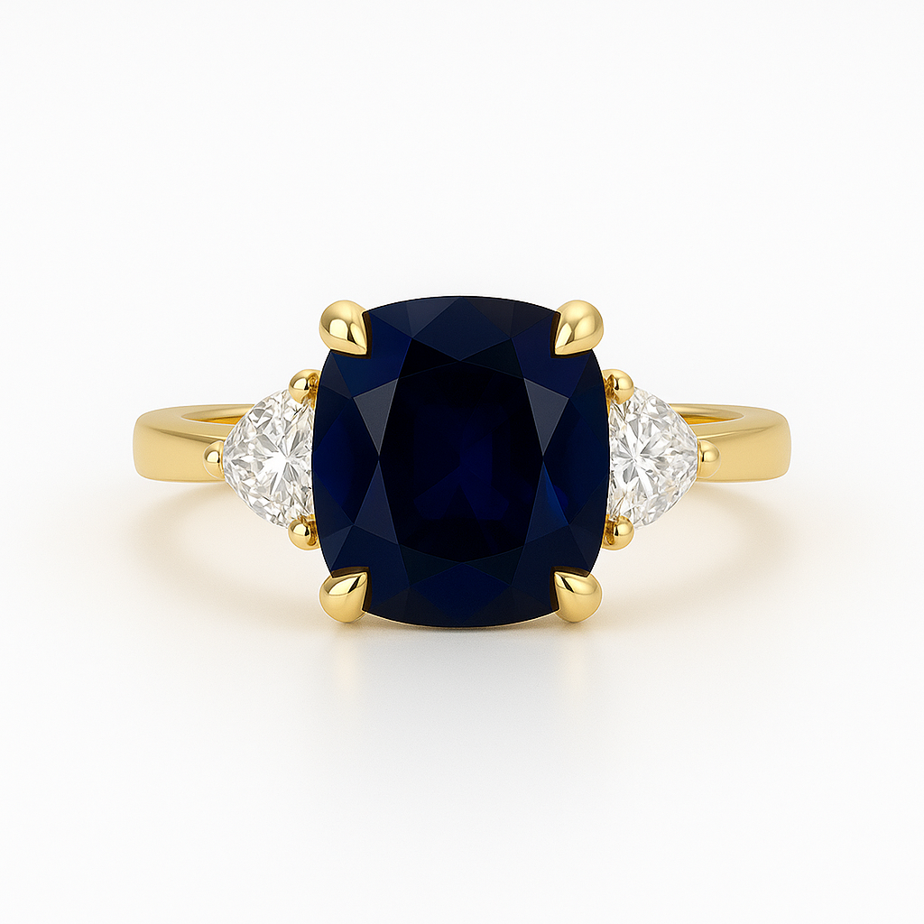 3.37ct Sapphire and Diamond Trilogy Ring