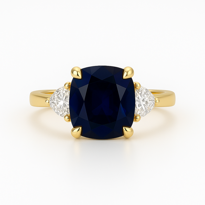 3.37ct Sapphire and Diamond Trilogy Ring