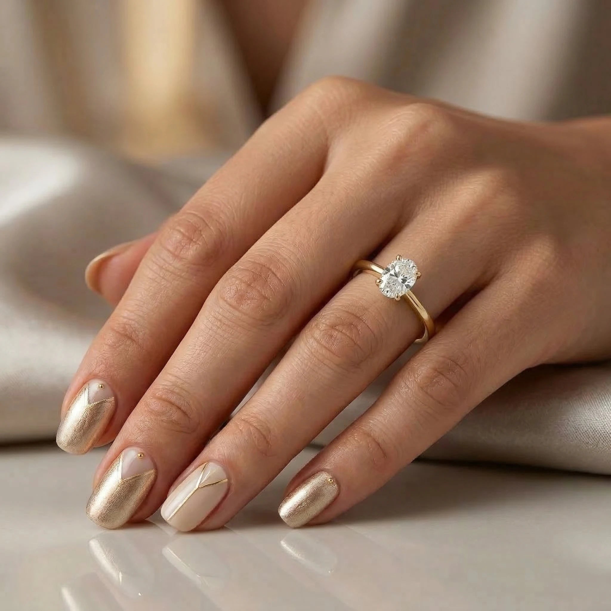 0.80ct Natural Oval Cut Solitaire Setting Engagement Ring