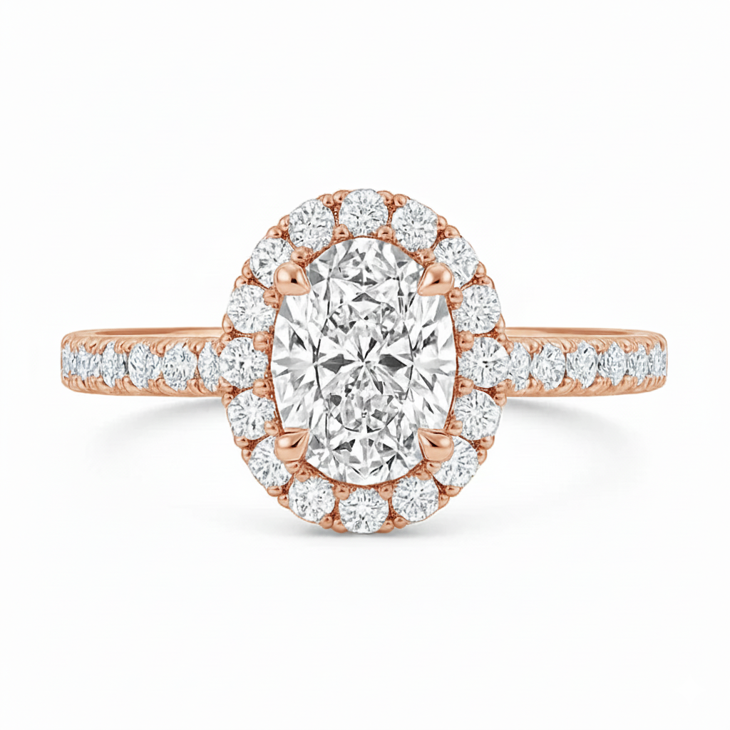 0.36ct Oval Halo Ring