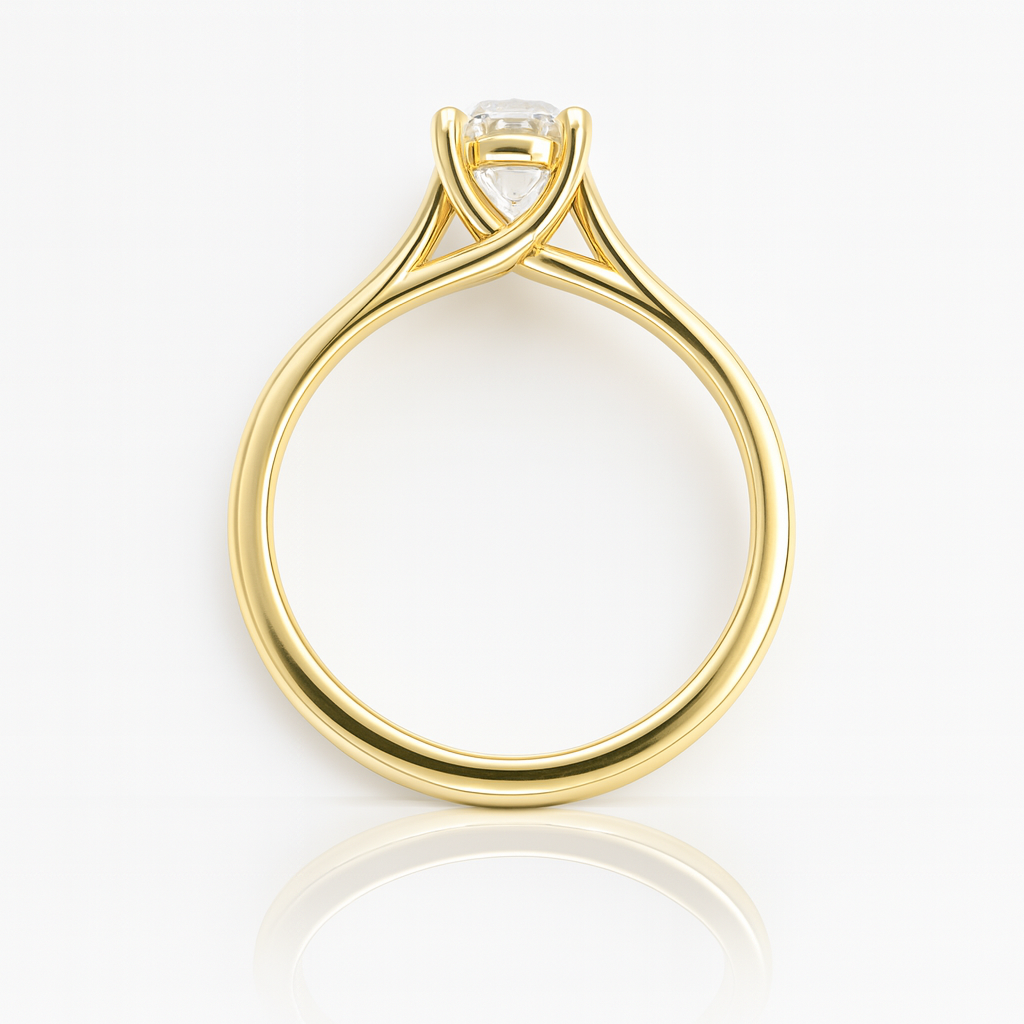 Natural Oval Cut Solitaire Setting Engagement Ring