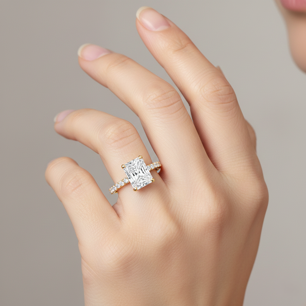 Orchid Radiant Cut Diamond Engagement Ring in Platinum – 1.46ct GIA