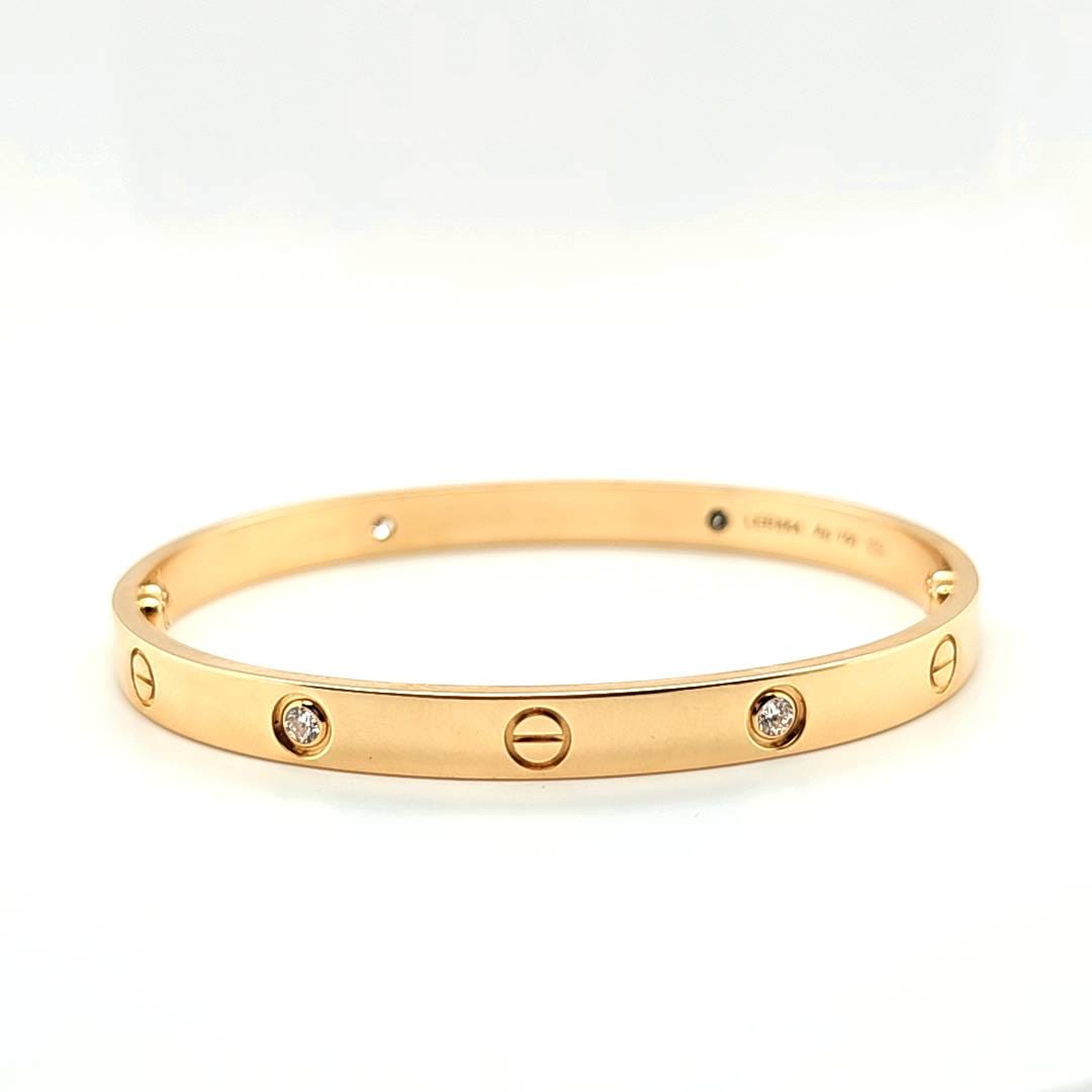 Pre-Owned Cartier Love Bracelet with 4 Round-Cut Diamonds
