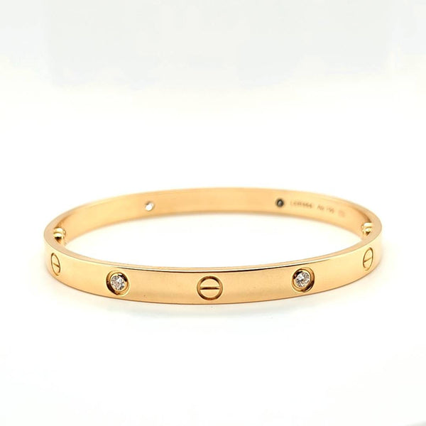 Pre-Owned Cartier Love Bracelet with 4 Round-Cut Diamonds