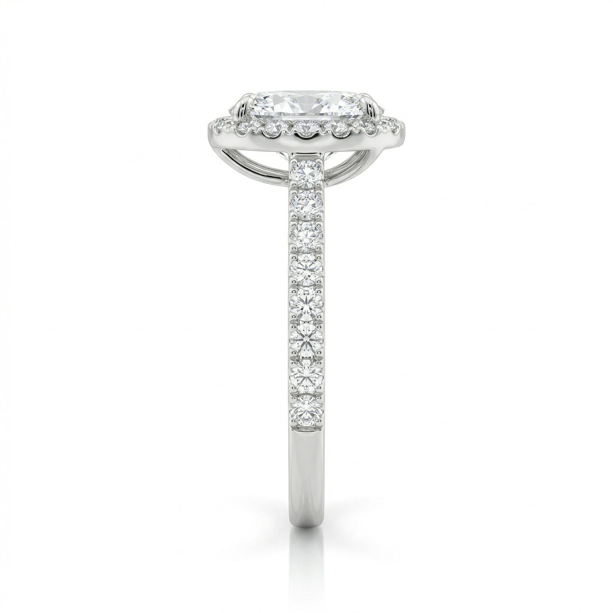 1.01ct GIA Pear Cut Natural Diamond Halo Setting Engagement Ring Chloe's Jewellers