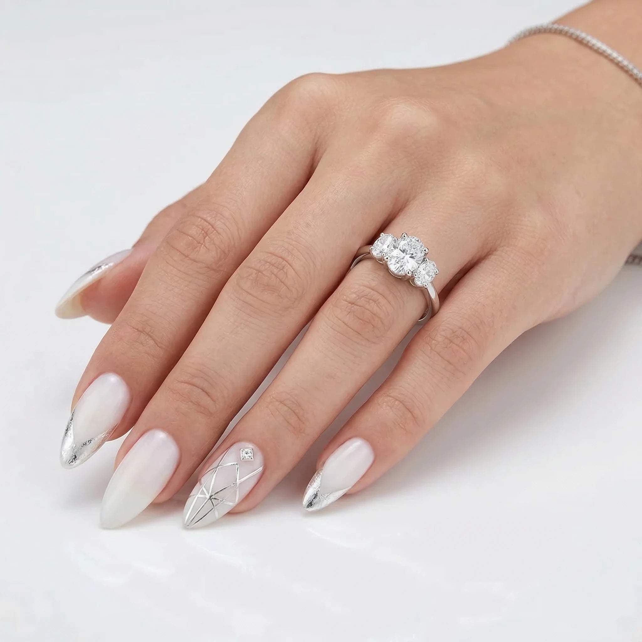 0.70ct Oval Trilogy Ring