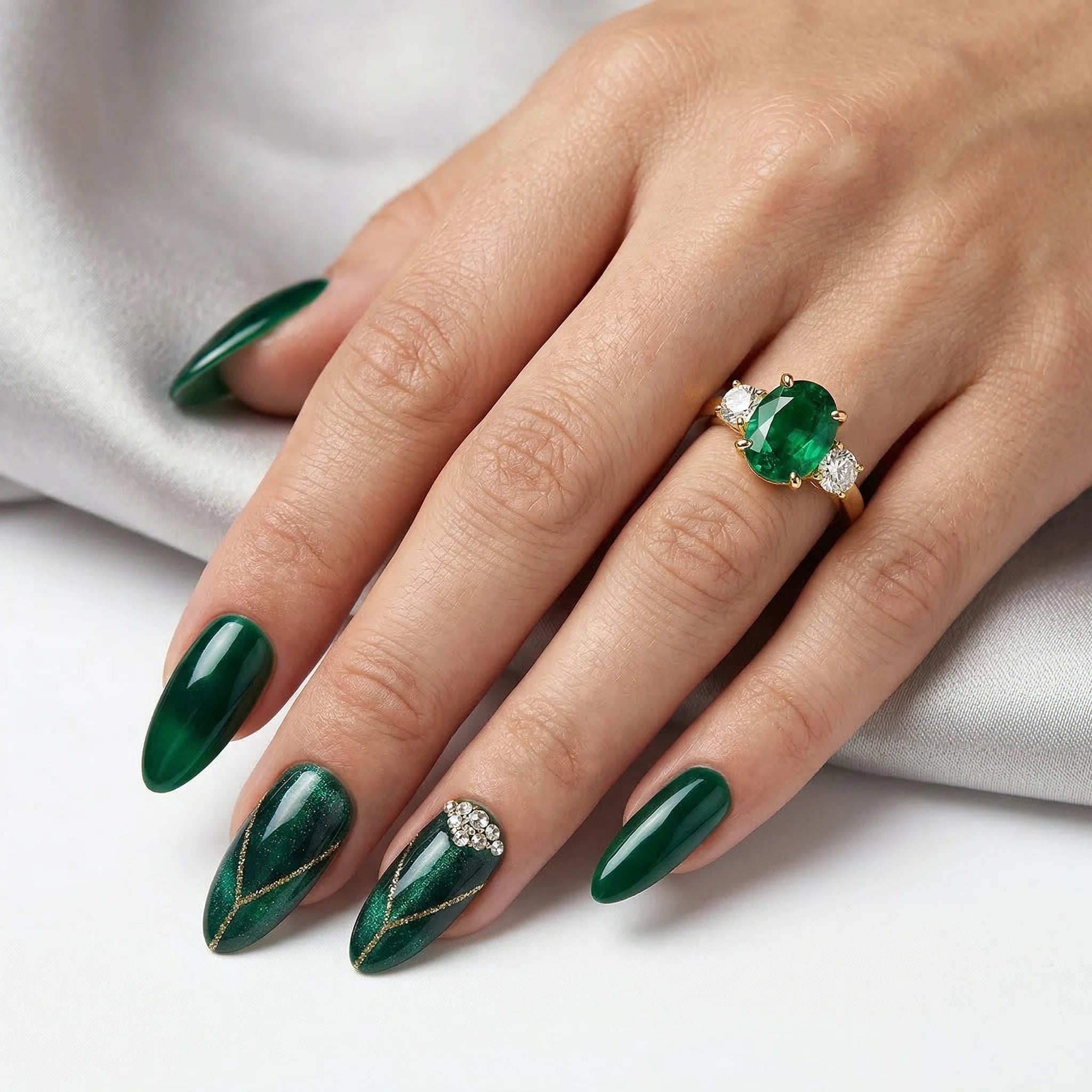 Primrose Green Emerald & Diamond Ring