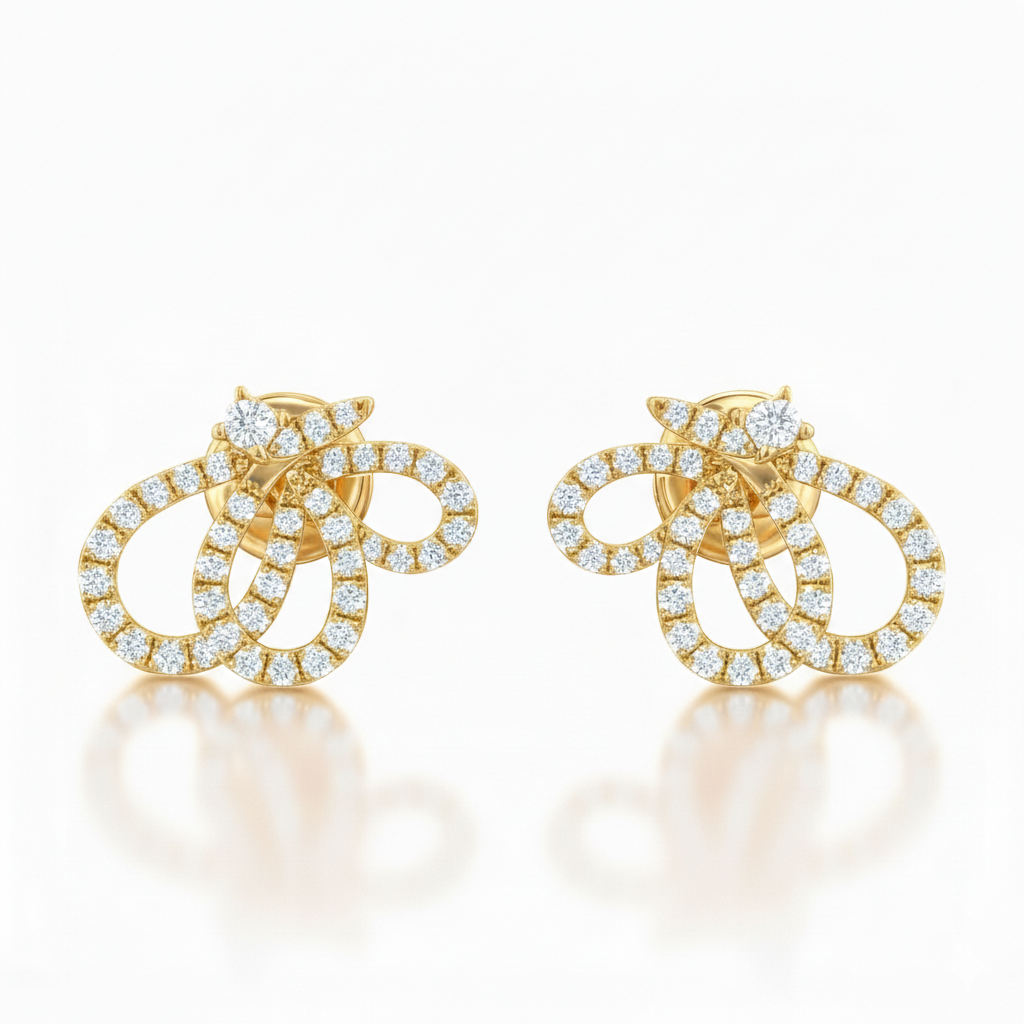 Butterfly Natural Diamond White Gold Stud Earrings Chloe's Jewellers
