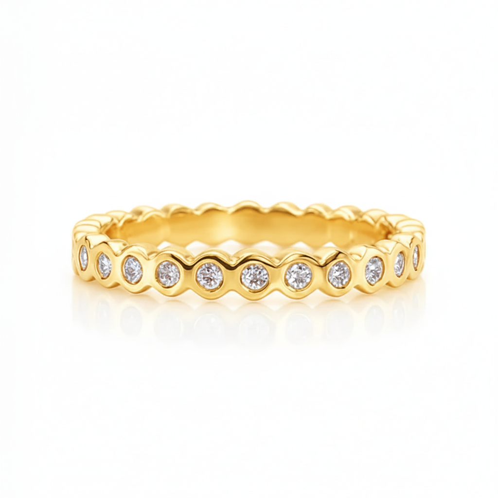Hexagonal Platnium Full Eternity Ring