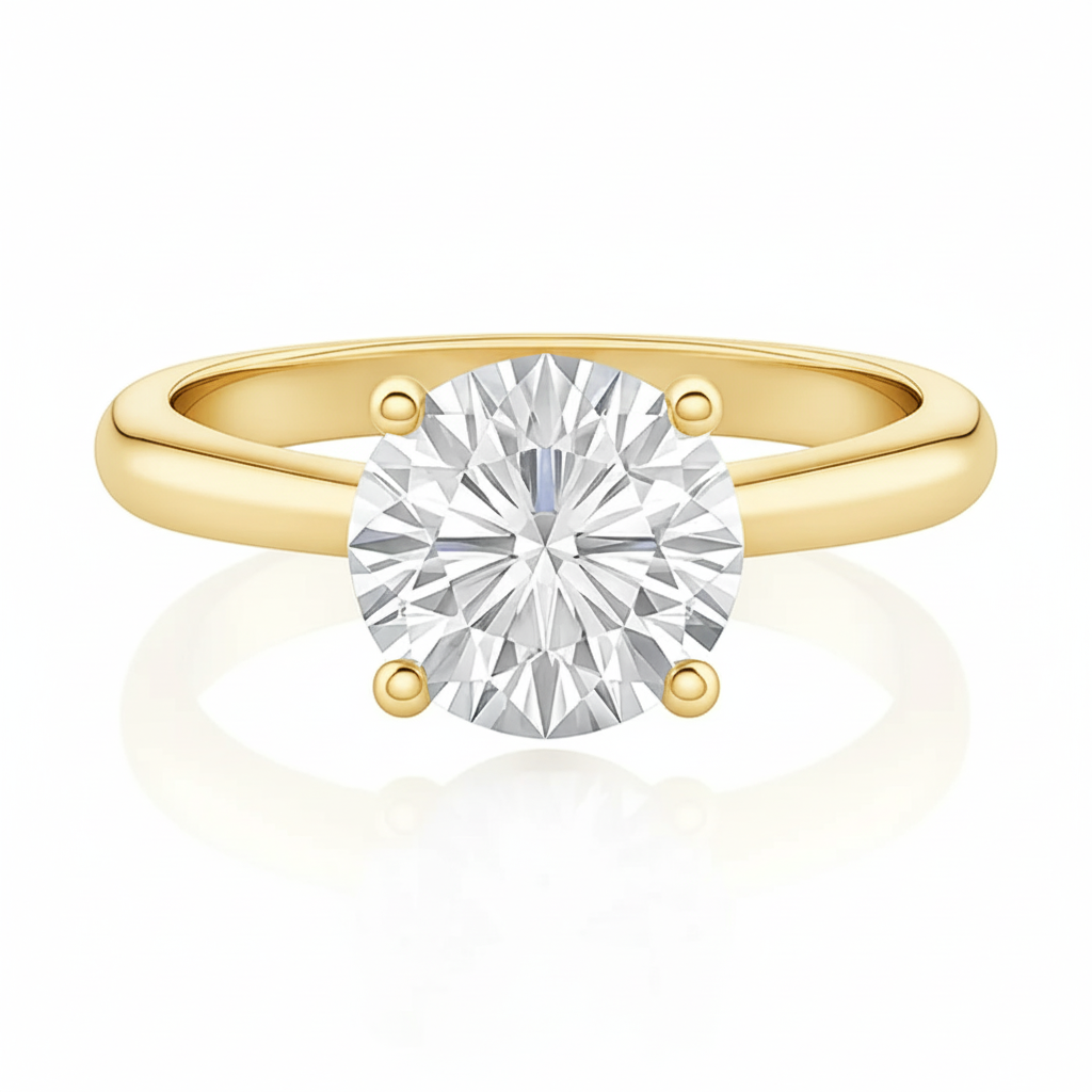 Lily Solitaire Round Diamond Engagement Ring – 2.29ct Platinum GIA