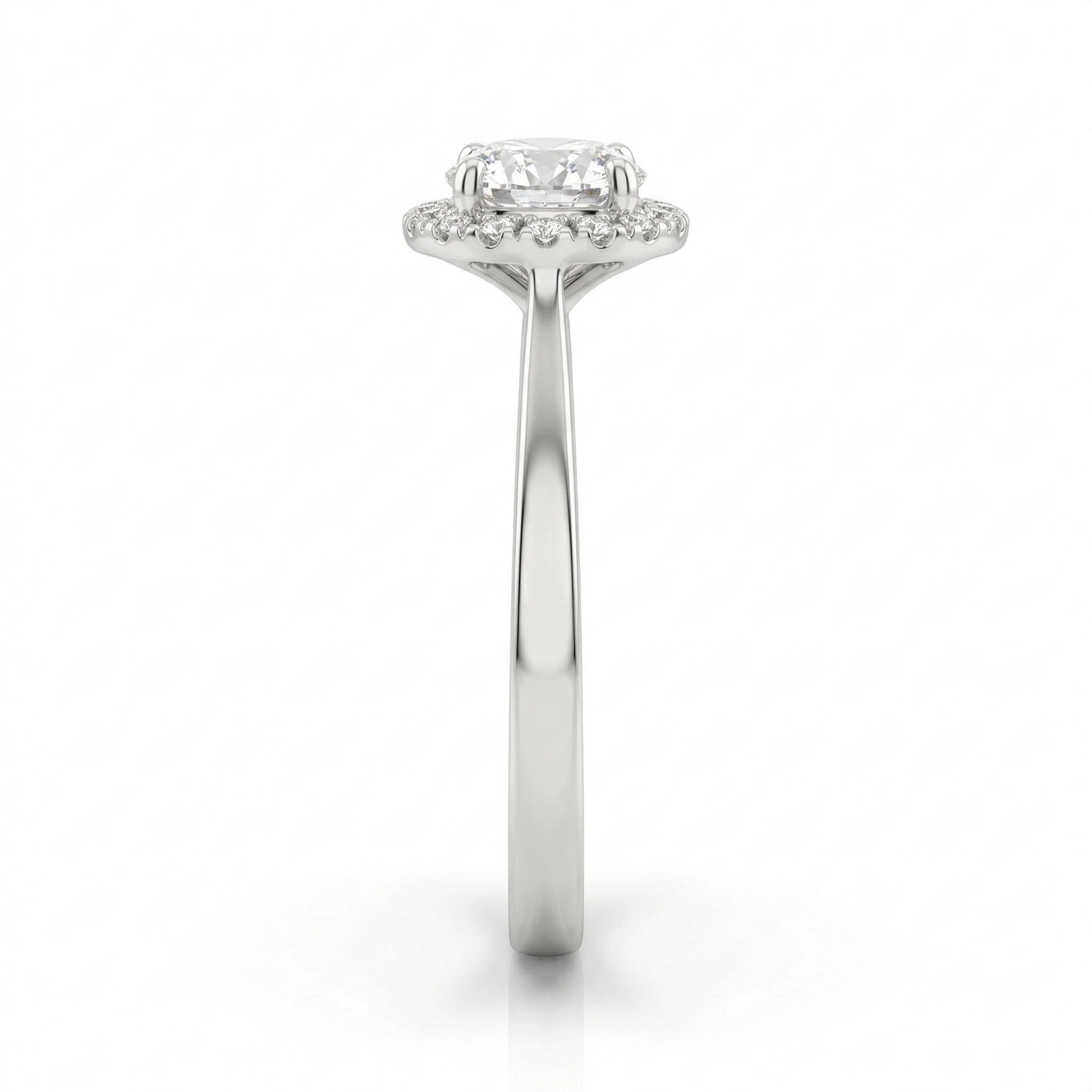 0.90ct GIA Round Cut Natural Diamond Halo Setting Engagement Ring, G / VS1 Chloe's Jewellers
