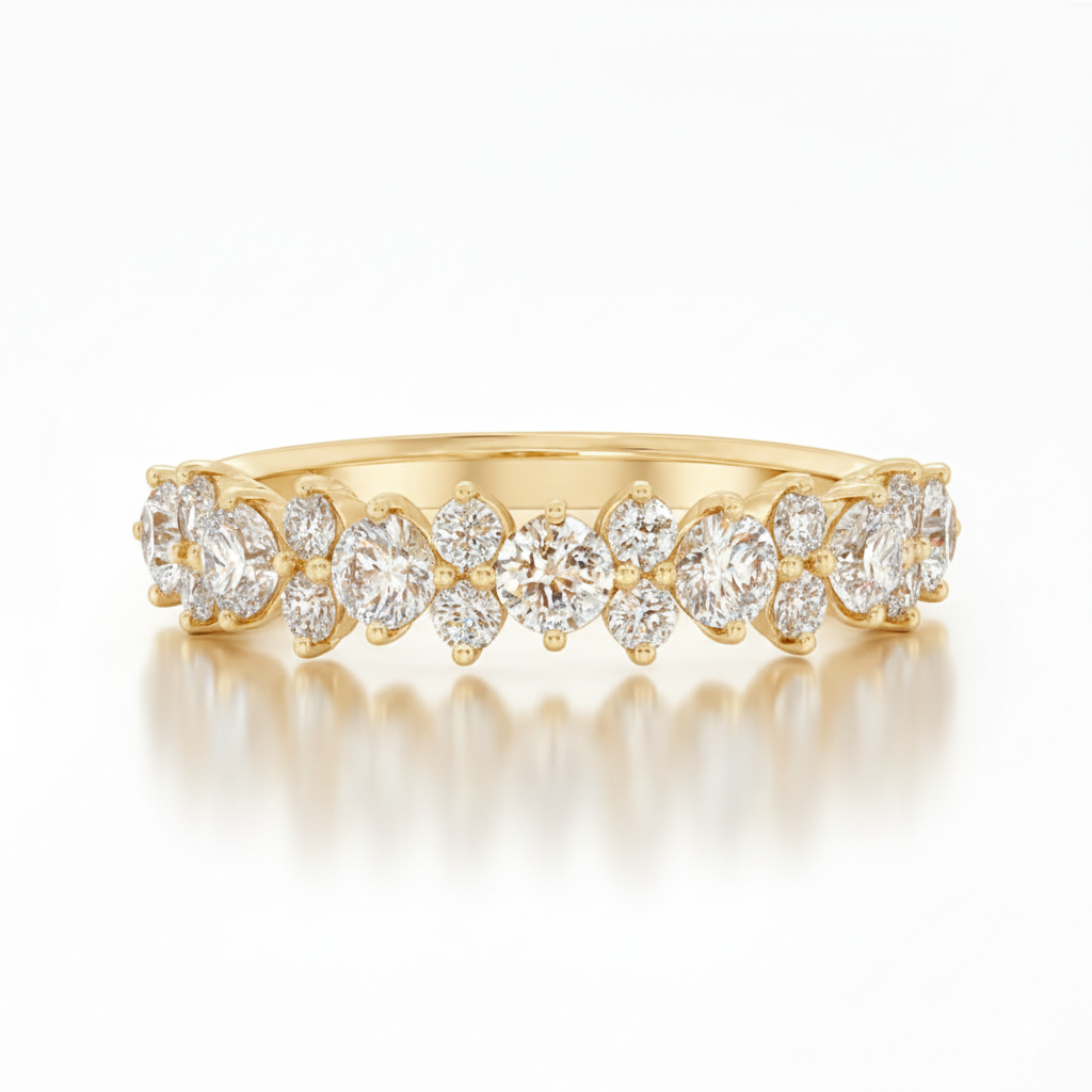 Round Diamonds Half Eternity Ring