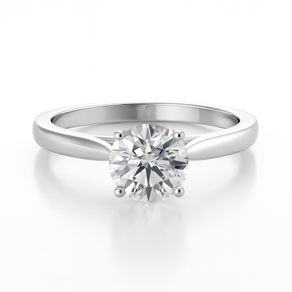 Natural Round Diamond Solitaire Setting Engagement Ring 0.80ct