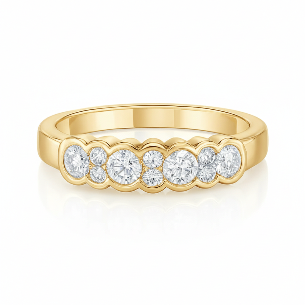 Semi Bezel Half Eternity Ring