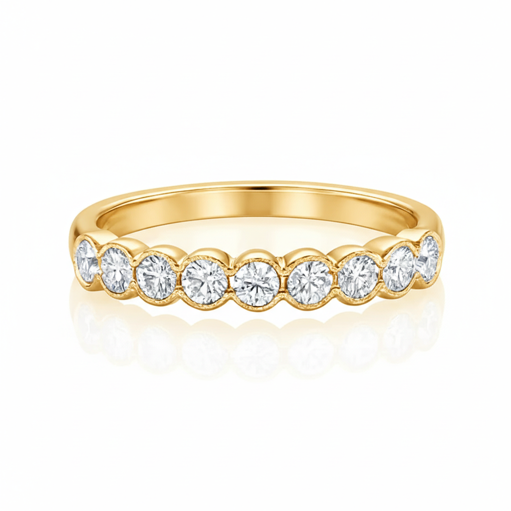 Semi Rub Over Half Eternity Ring