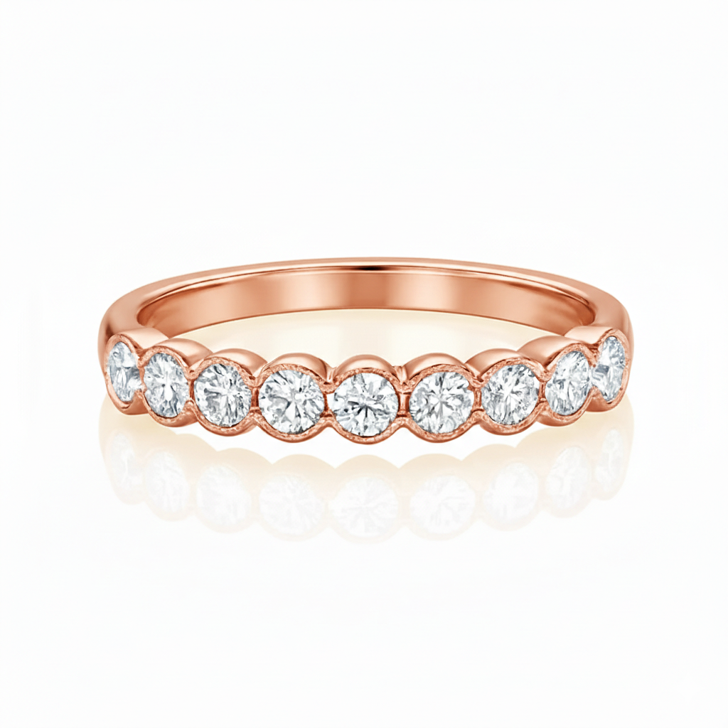 Semi Rub Over Half Eternity Ring