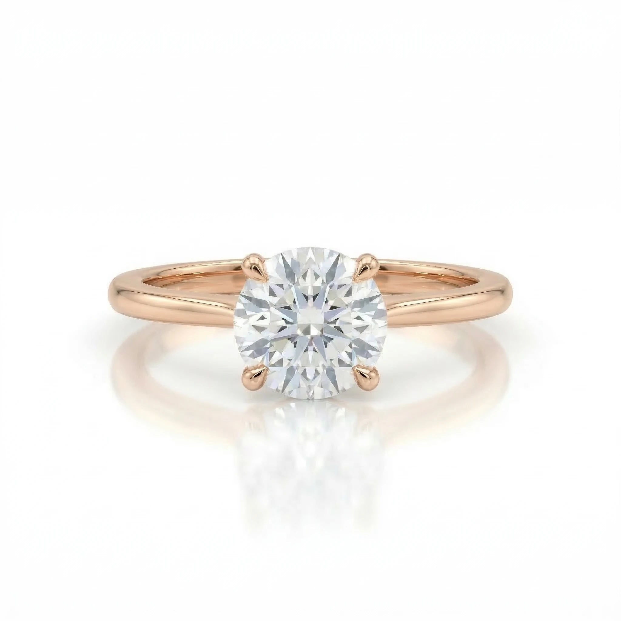 0.76ct GIA Round cut Natural Diamond Solitaire Setting Engagement Ring