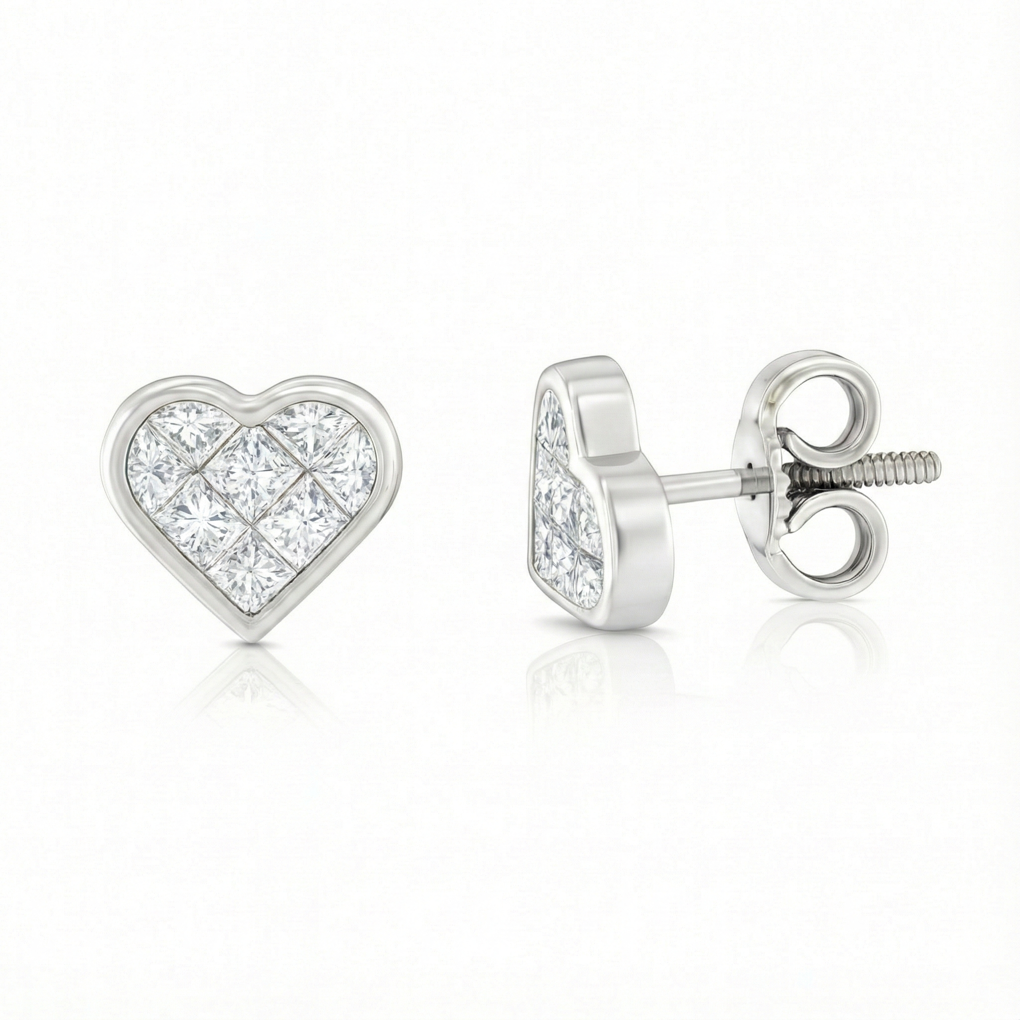 0.60ct Diamond Heart Shape Stud Earring, 18ct Yellow Gold Chloe's Jewellers