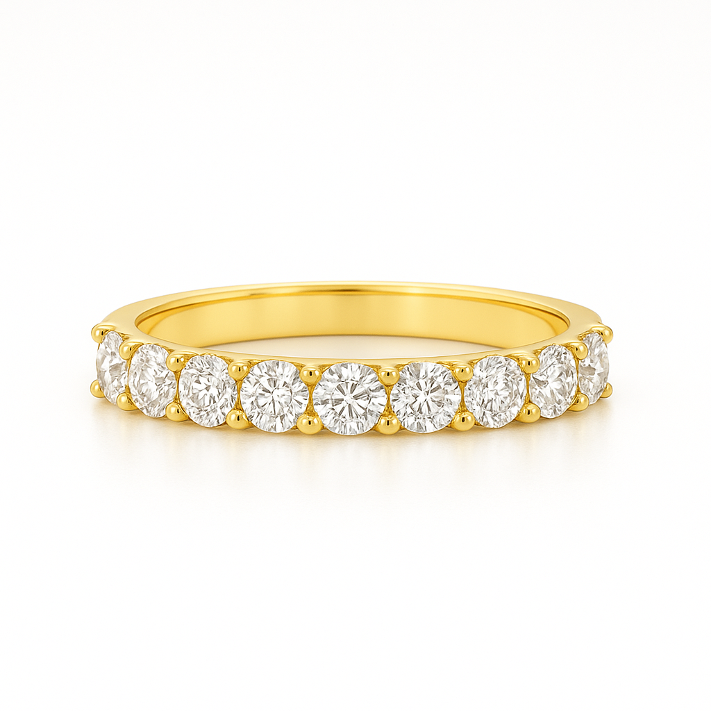 9 Stone Diamond Half Eternity Ring