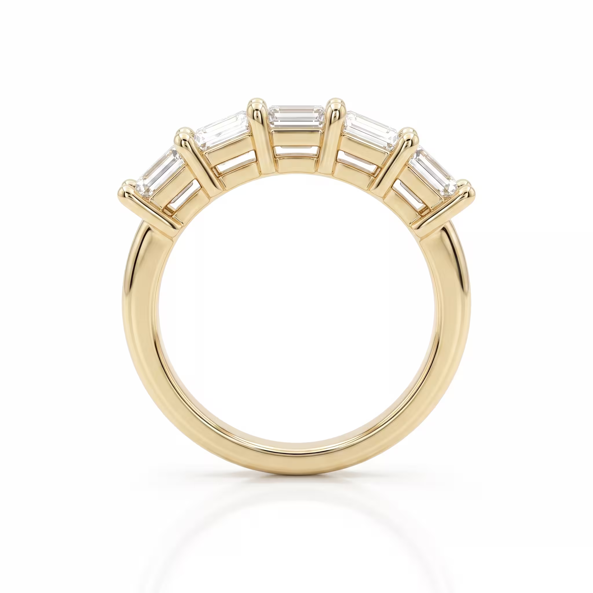 5 Natural Princess Diamond Wedding Band