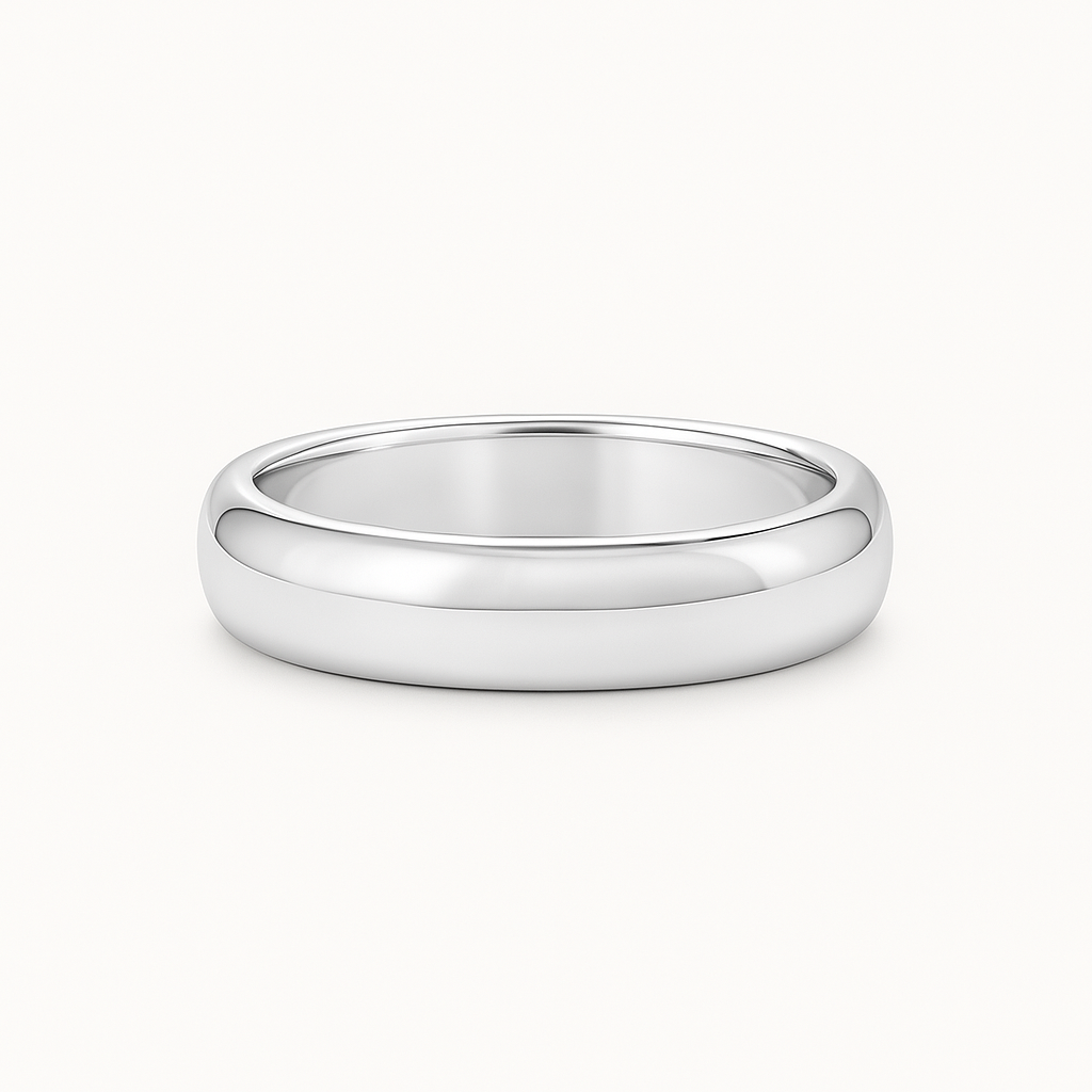 Classic D Shape Platinum Band 5mm