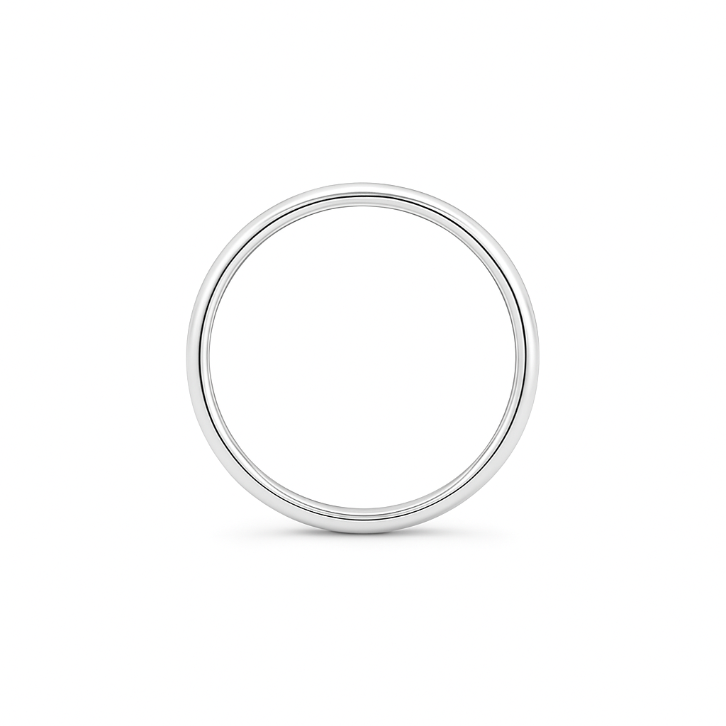 Classic D Shape Platinum Band 5mm